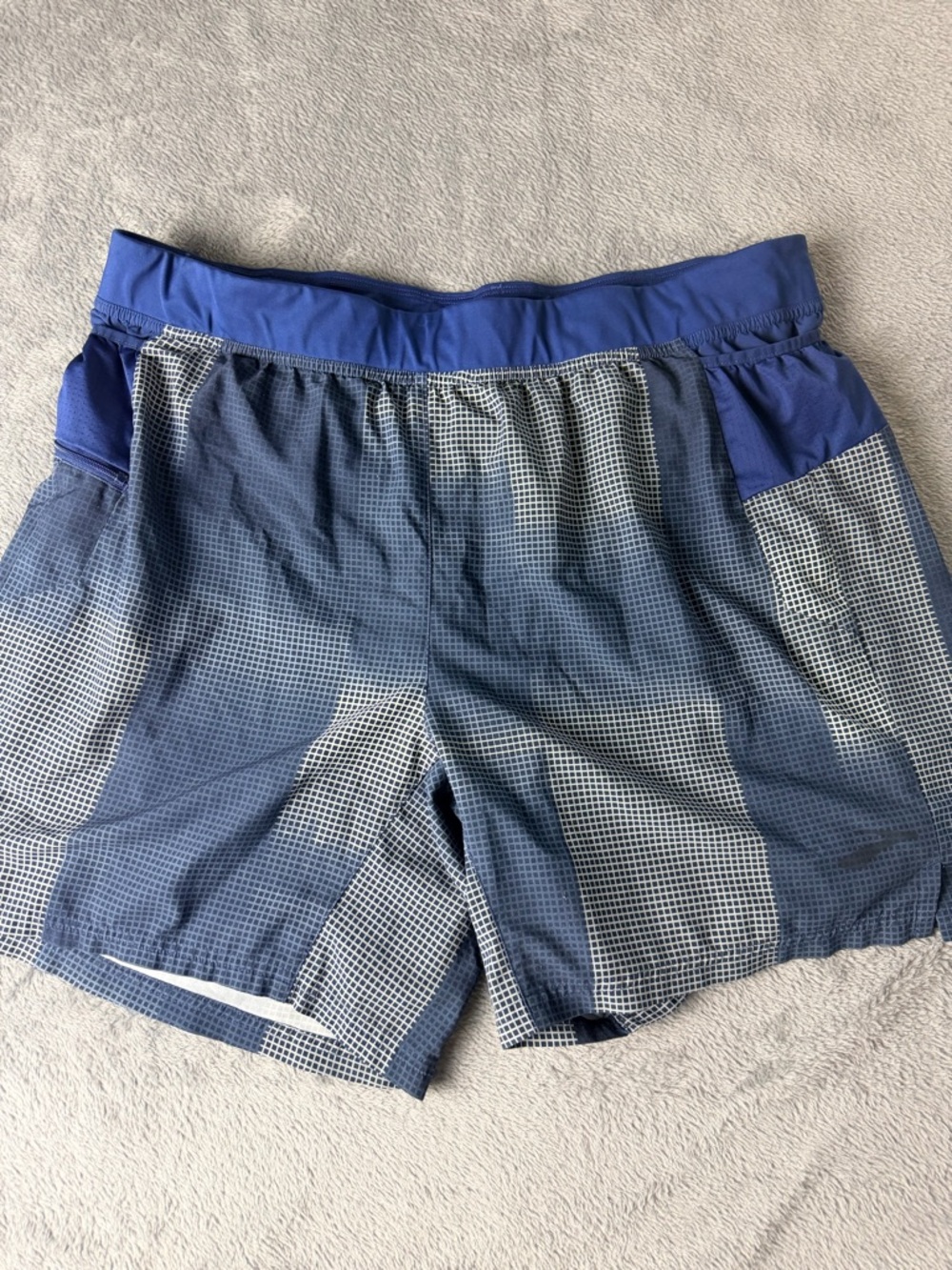 BROOKS MENS SHERPA 7" 2-IN-1 SHORTS INDIGO RUSH SIZE XL